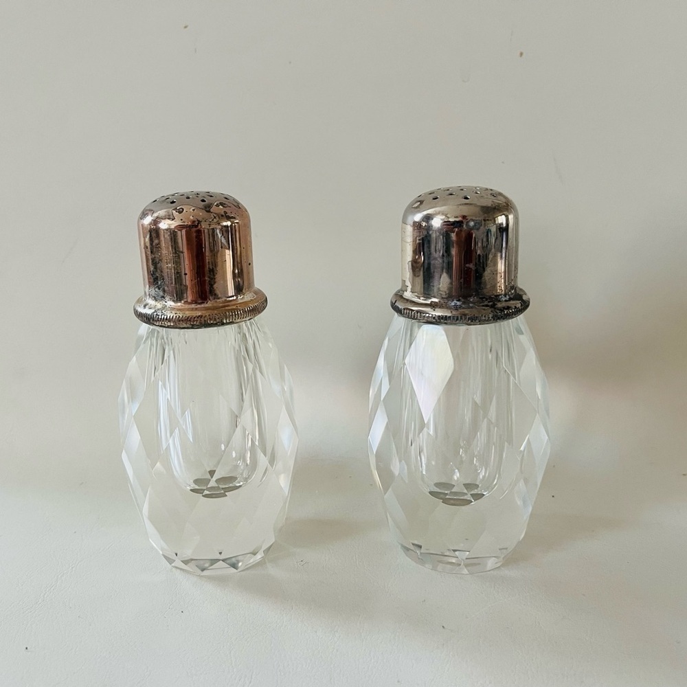 Vintage Hand Patient Milk Glass Pink Floral Glass Salt and Pepper Shakers Set